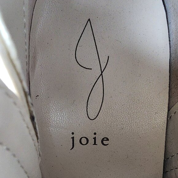 Anthropologie Joie Kayden Off White/Cream Leather Heeled Ankle Boots Size 10M - Picture 8 of 16